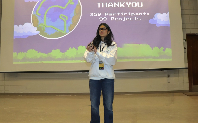 Navya Bhardwaj at Spartahack presentation