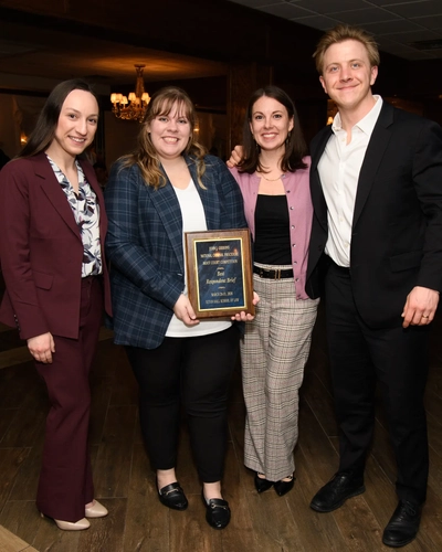 Rory Spence, Madelyn Heisler, and Jacklyn Knapp at the John J. Gibbons Criminal Procedure Moot Court Competition