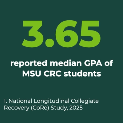 3.65 median GPA statistic for MSU CRC students