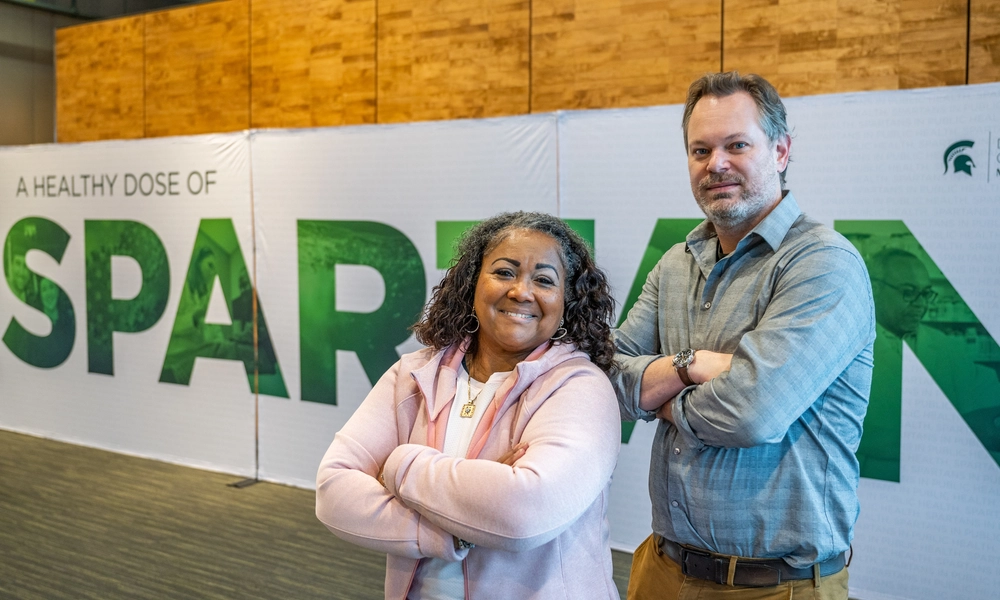 MSU researcher Todd Lucas teamed up with Sandra S. Jones, founder of the R.L. Jones Community Outreach Center, to increase the use of at-home colorectal screening kits. Photo courtesy of the MSU Charles Stewart Mott Department of Public Health.