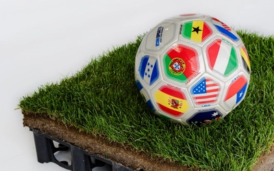 FIFA World Cup soccer ball on MSU turfgrass.