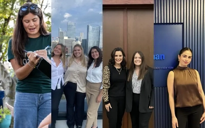 Four different images of MSU PR students during their professional experiences.