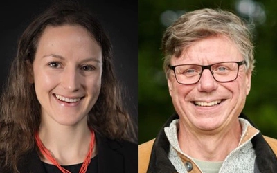 Side-by-side portraits of study co-authors Bailey McNichol and Rich Kobe.