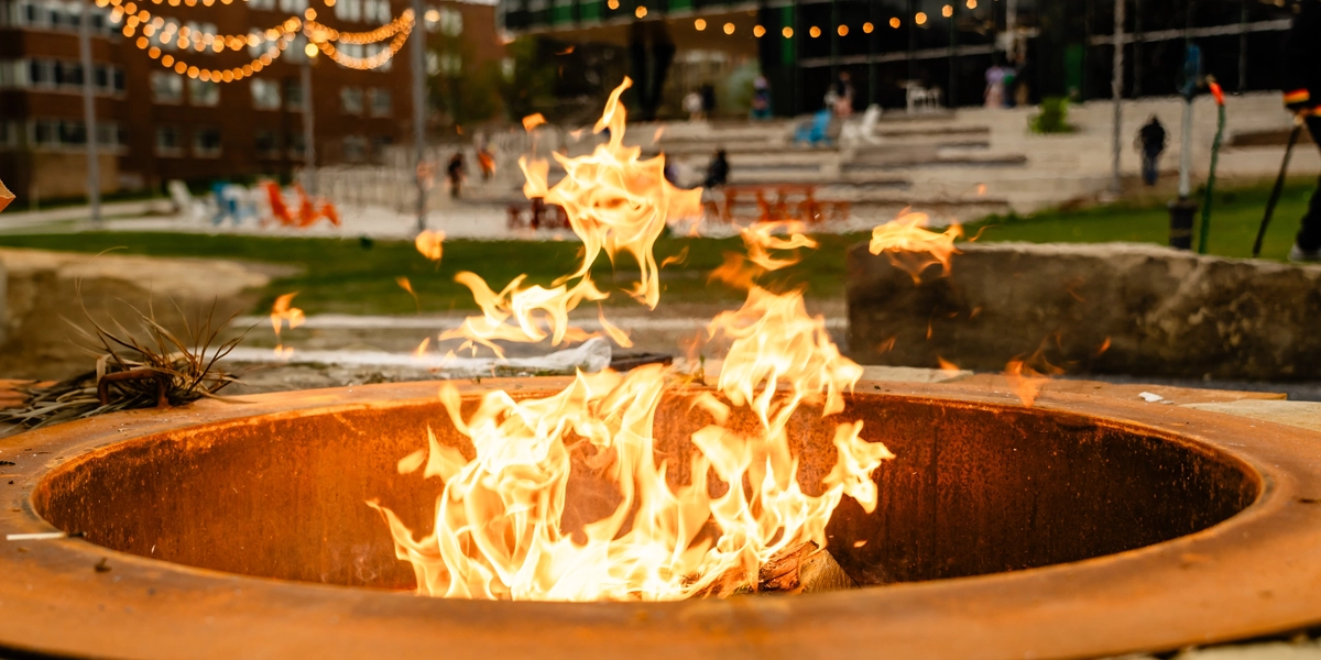 flames in a fire pit