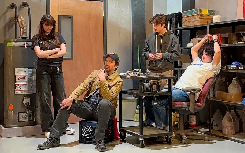 Ryan Welsh (second from left) directing a MSU Department of Theatre production