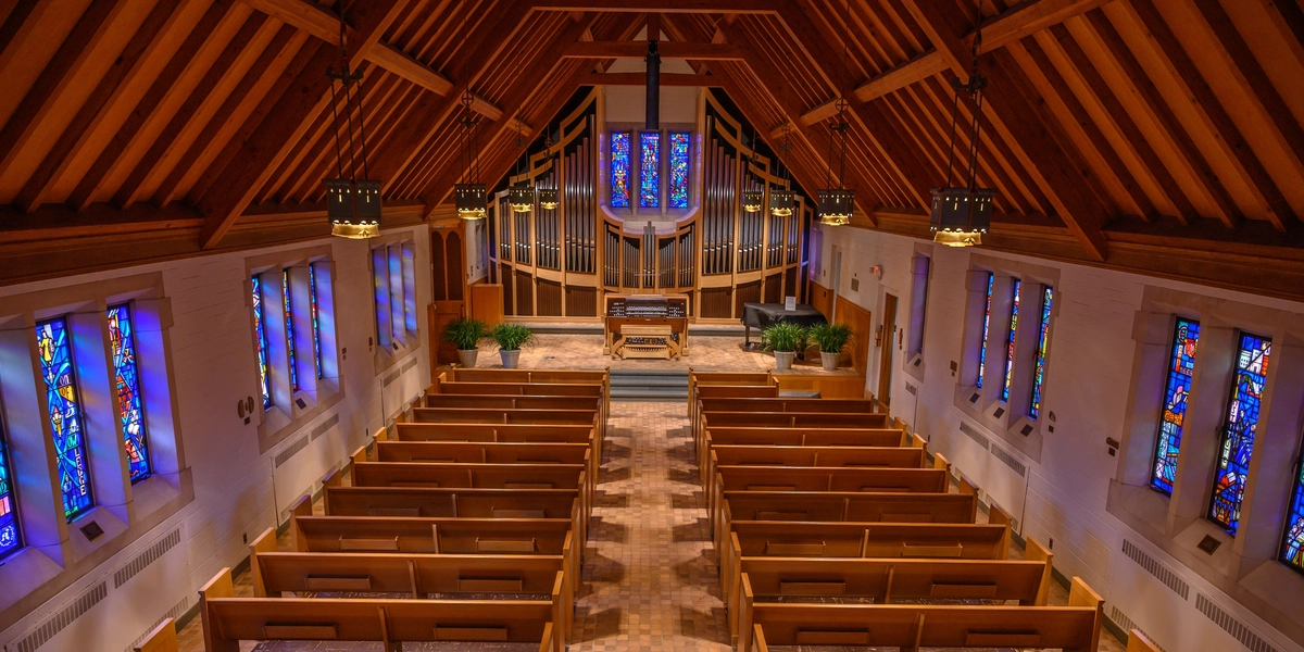Interior of the MSU Alumni Memorial Chapel