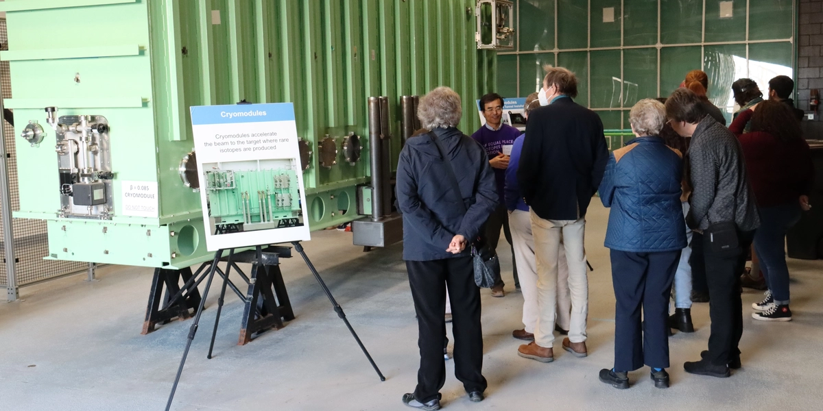 Visitors take a tour of the Facility for Rare Isotope Beams.