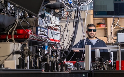 Elad Harel behind machinery