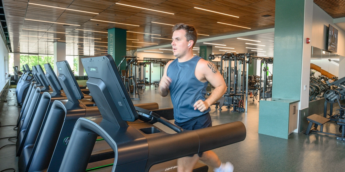Person jogging on treadmill