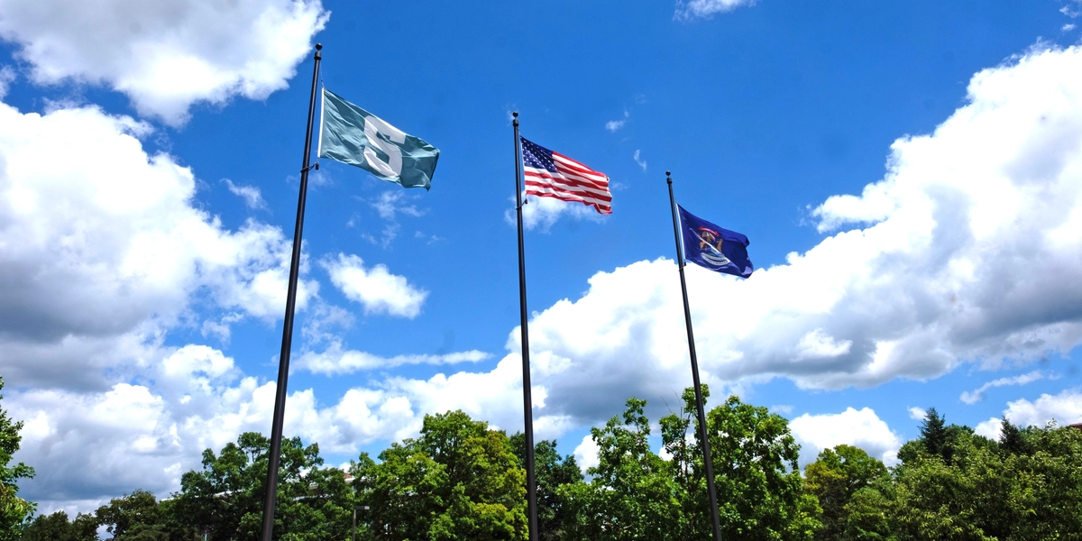 Flags in the Hannah Courtyard