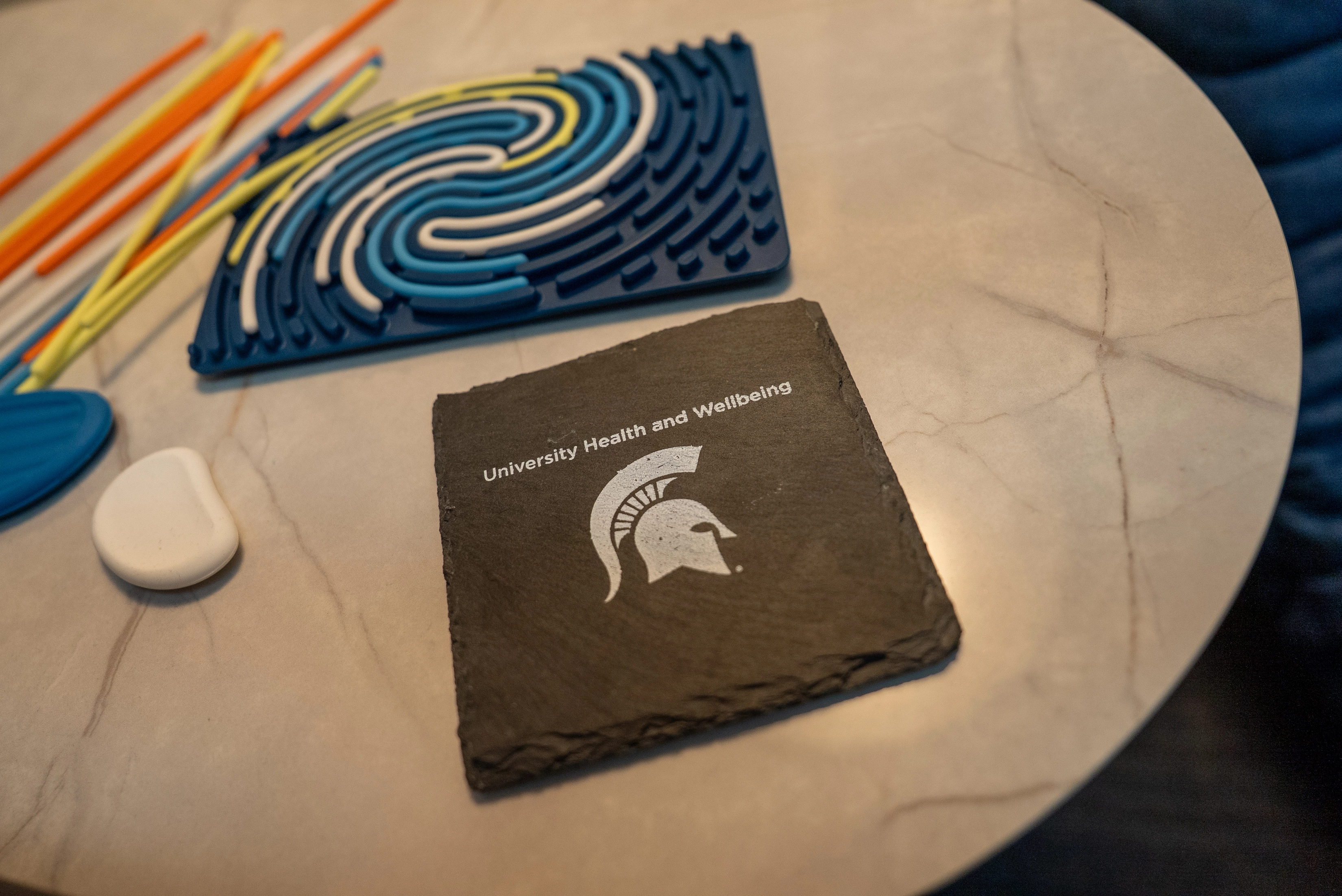 a table with sensory items
