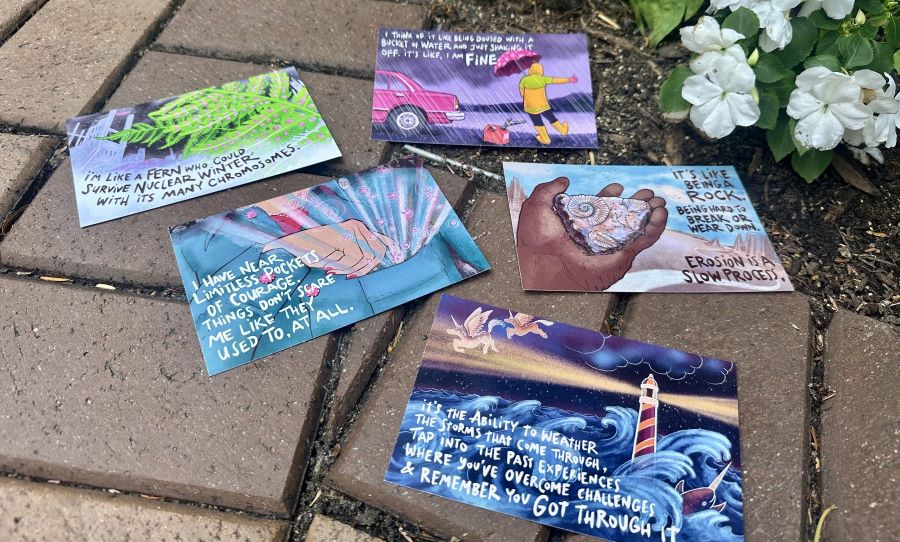 Post cards that were personally created.