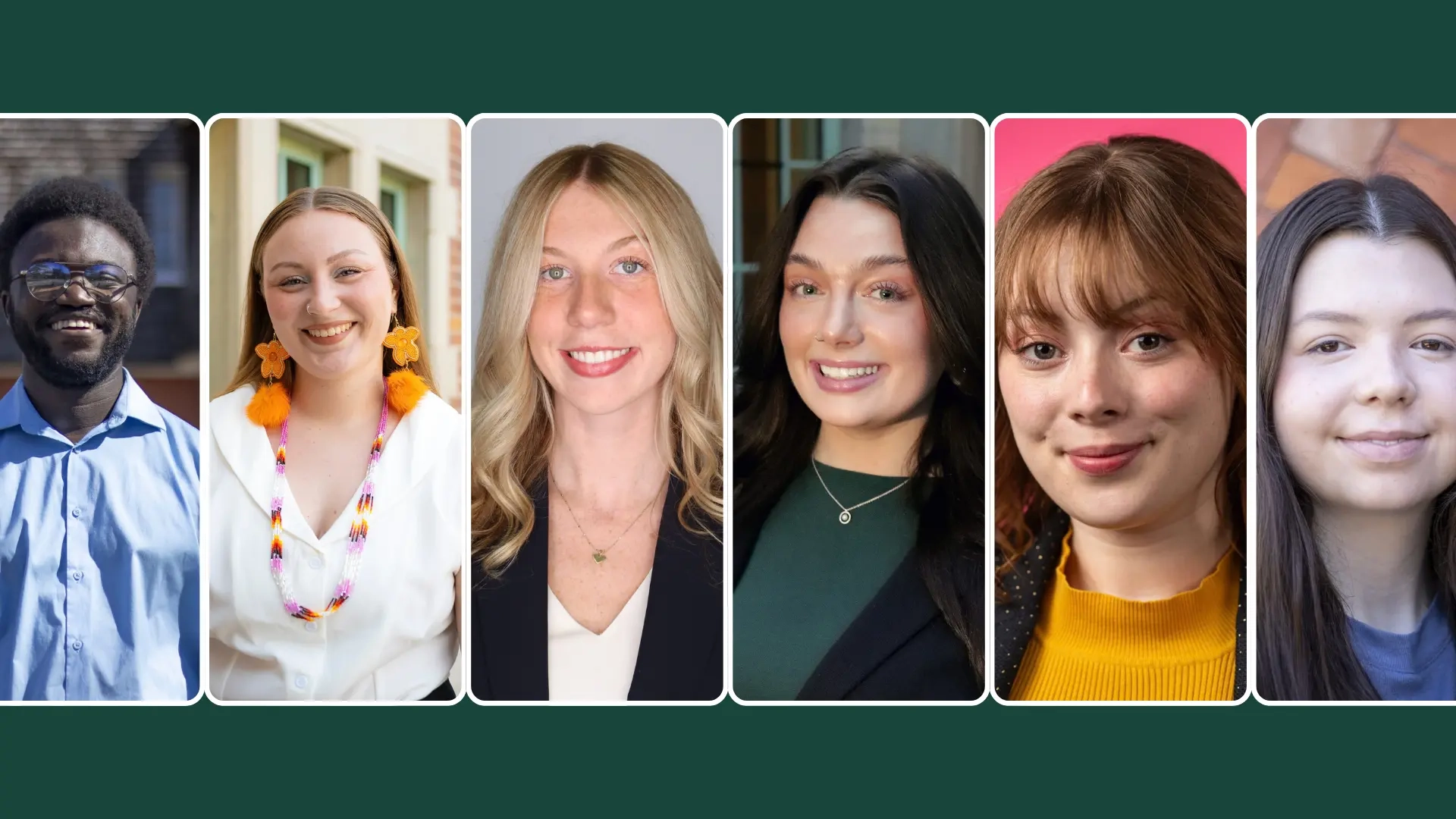 Grid of six portraits featuring Jerome Hamilton, Kaylin Casper, Ashlin Stover, Lily Dixon, Anastasia Breen, and Eleanor Pugh (left to right).