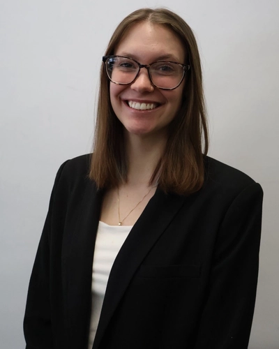 MSU student and Voyager Scholarship recipient Grace Gramza smiling in a black blazer. Photo courtesy of Grace Gramza.