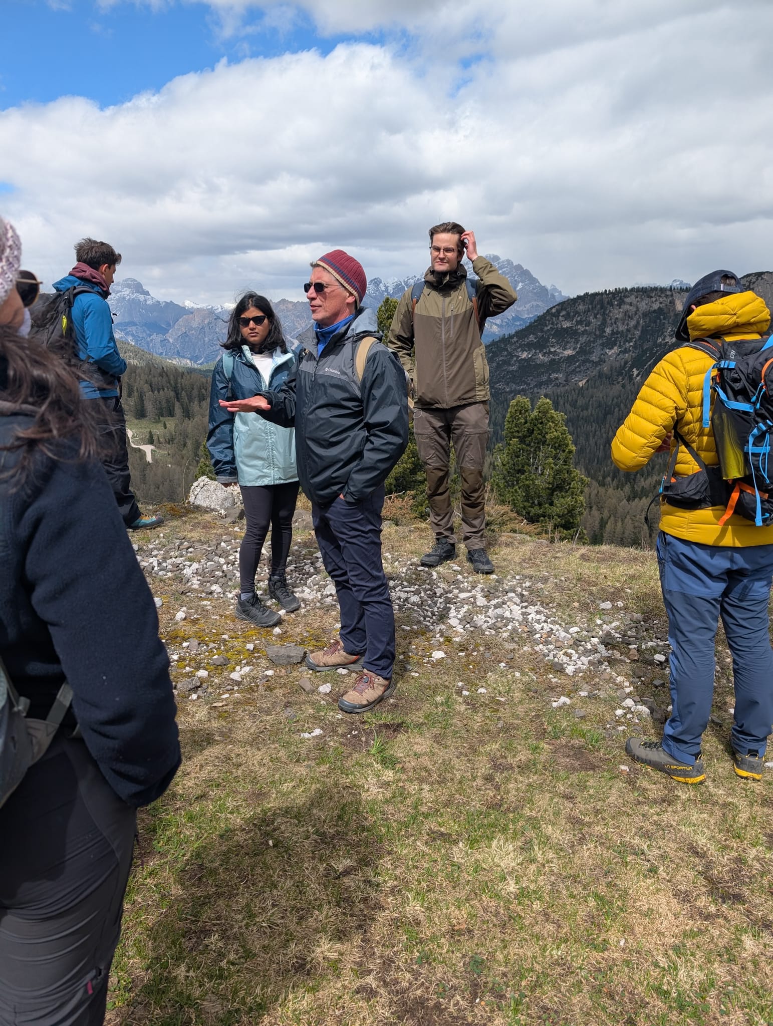 Dr. MacFarlane teaching students in the Alps.