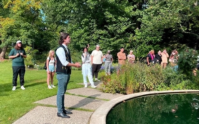 Dr. Elan Pochedley at MSU’s Beal Botanical Garden at a Fall 2023 event