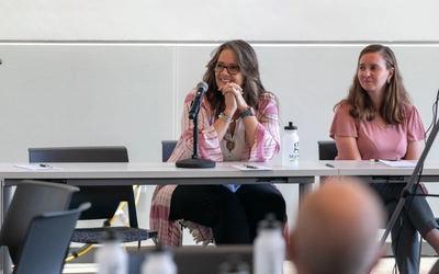 Carla Iansiti, Residential and Hospitality Services sustainability officer, participated in the second panel discussion, Scraps, Streams, & Seeds: Sustainability at MSU