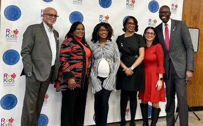 Wayne County Executive, Warren C. Evans, Wayne County Commission Chair, Alisha Bell,  Rx Kids Mom, Nyah Phillips, Wayne County Health, Human, and Veteran Services Director, Kennyle Johnson,  Rx Kids Director and Associate Dean for Public Health at Michigan State University Dr. Mona Hanna, Lieutenant Governor Garlin Gilchrist II.