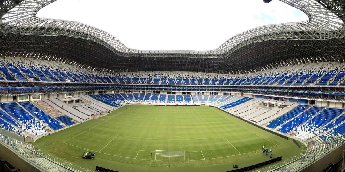 Permanent Bermudagrass field at Estadio BBVA prepared for FIFA World Cup 2026