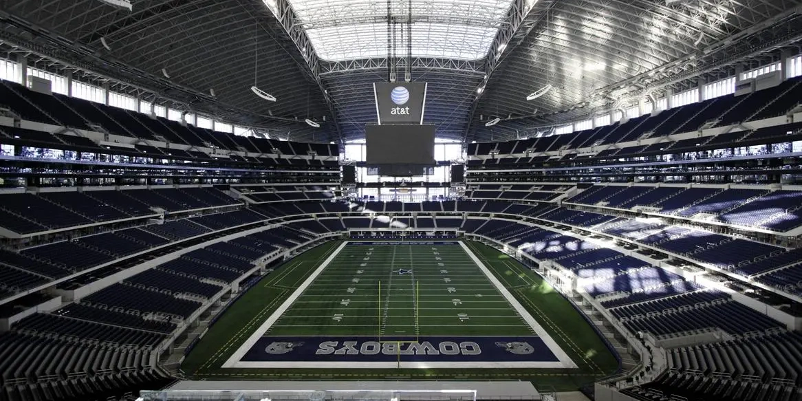 Temporary natural-grass field installation at AT&T Stadium for FIFA World Cup 2026