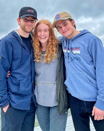 Chris Heeder (left), Jamie Lien (center), and Alek Kristopher (right) following the filming of When We Get There.