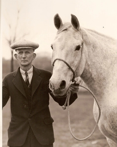 Archive photo of a man with a horse