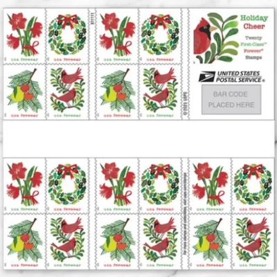 2025 Holiday Cheer Forever Stamps by the United States Postal Service