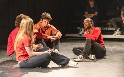 MSU students perform in The Ripple Effect, which explored threats to the environment in both the United States and North Macedonia.