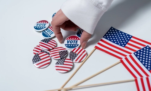 Voting buttons and American Flags